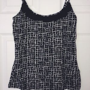 Patterned Tank Top with Ruffle